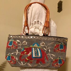 Stunning Hand-stitched Elephant Bag From India